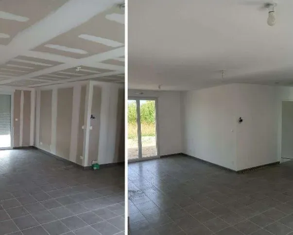 Chantier de peinture intérieure par projection sur Nîmes